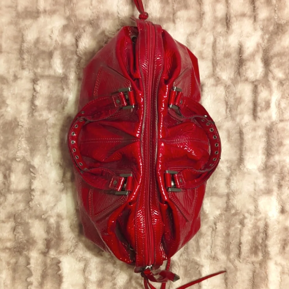 Francesco Biasia Red Patent Leather Satchel - Picture 3 of 9